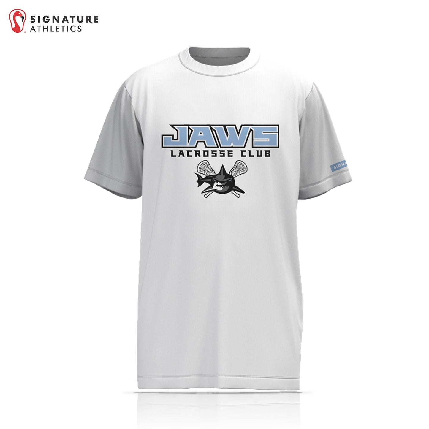 Jaws Lacrosse Club Player Short Sleeve Shooting Shirt: Elementary Blue Signature Lacrosse