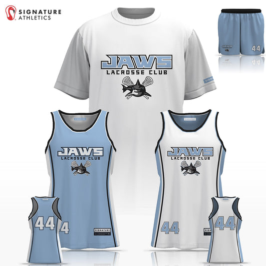 Jaws Lacrosse Club Women's 3 Piece Player Game Package: Middle School Black Signature Lacrosse