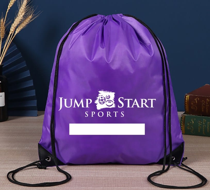 Jump Start Sports Drawstring Cinch Bags- Qty. 50 Bulk Pack Signature Lacrosse