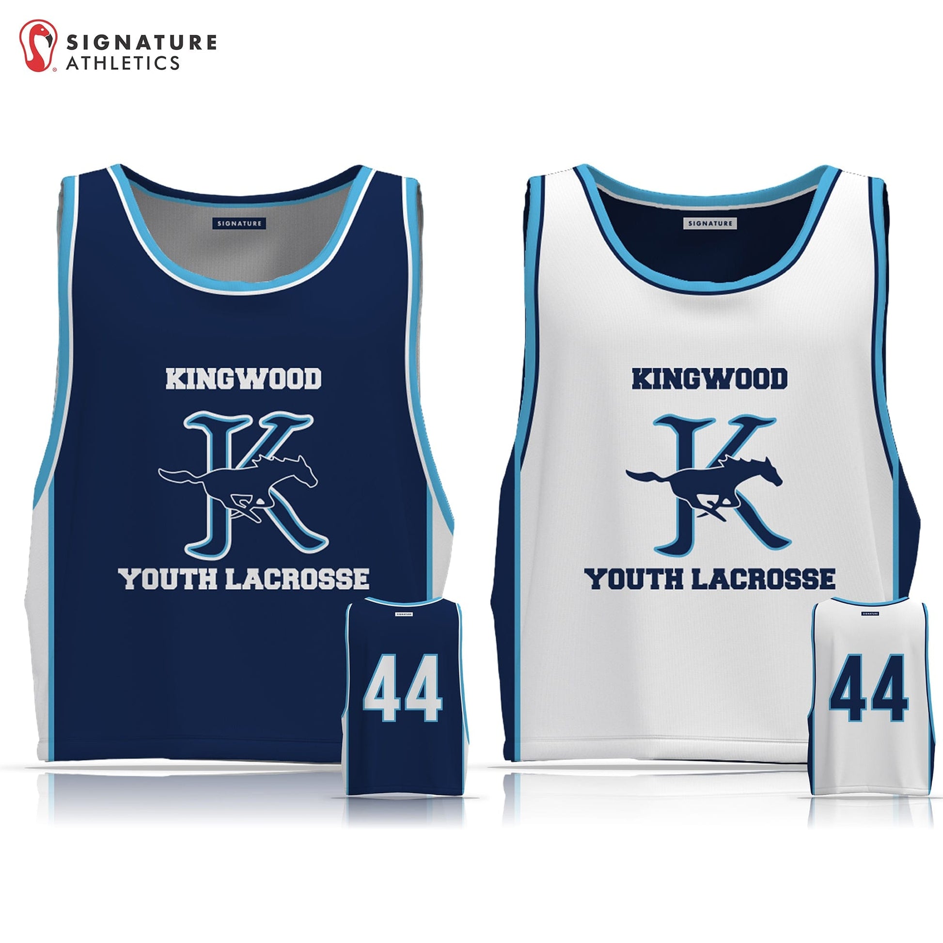 Kingwood Lacrosse Men's Reversible Game Pinnie: 6U Signature Lacrosse
