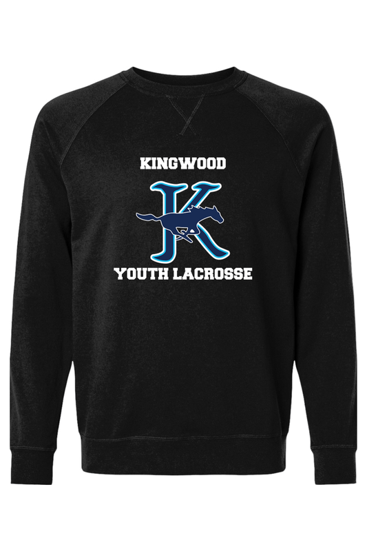 Kingwood Youth Lacrosse Adult Heavyweight Raglan Long Sleeve Signature Lacrosse