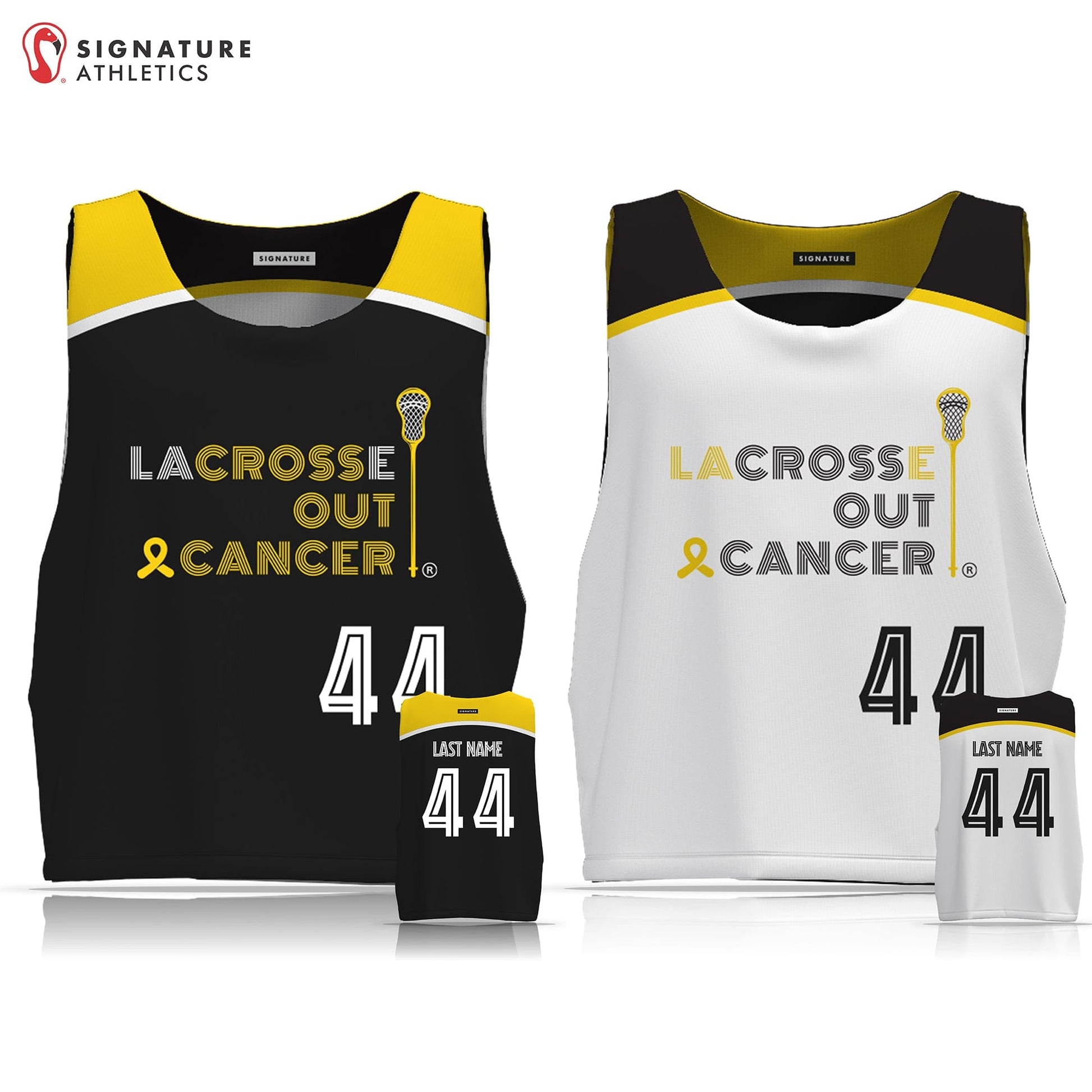 LaCROSSe Out Cancer Men's Reversible Game Pinnie Signature Lacrosse