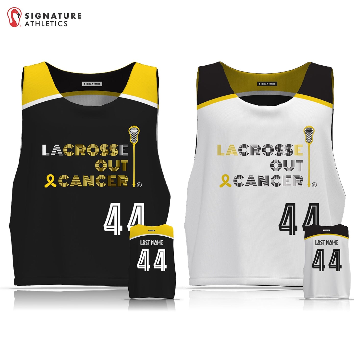 LaCROSSe Out Cancer Men's Reversible Game Pinnie: LaCROSSe Out Cancer Signature Lacrosse