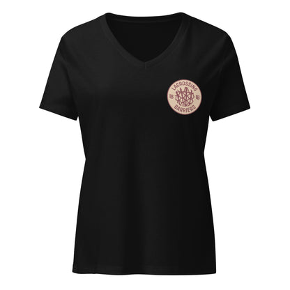 Lacrossing Barriers Women's Relaxed V-Neck T-Shirt Signature Lacrosse