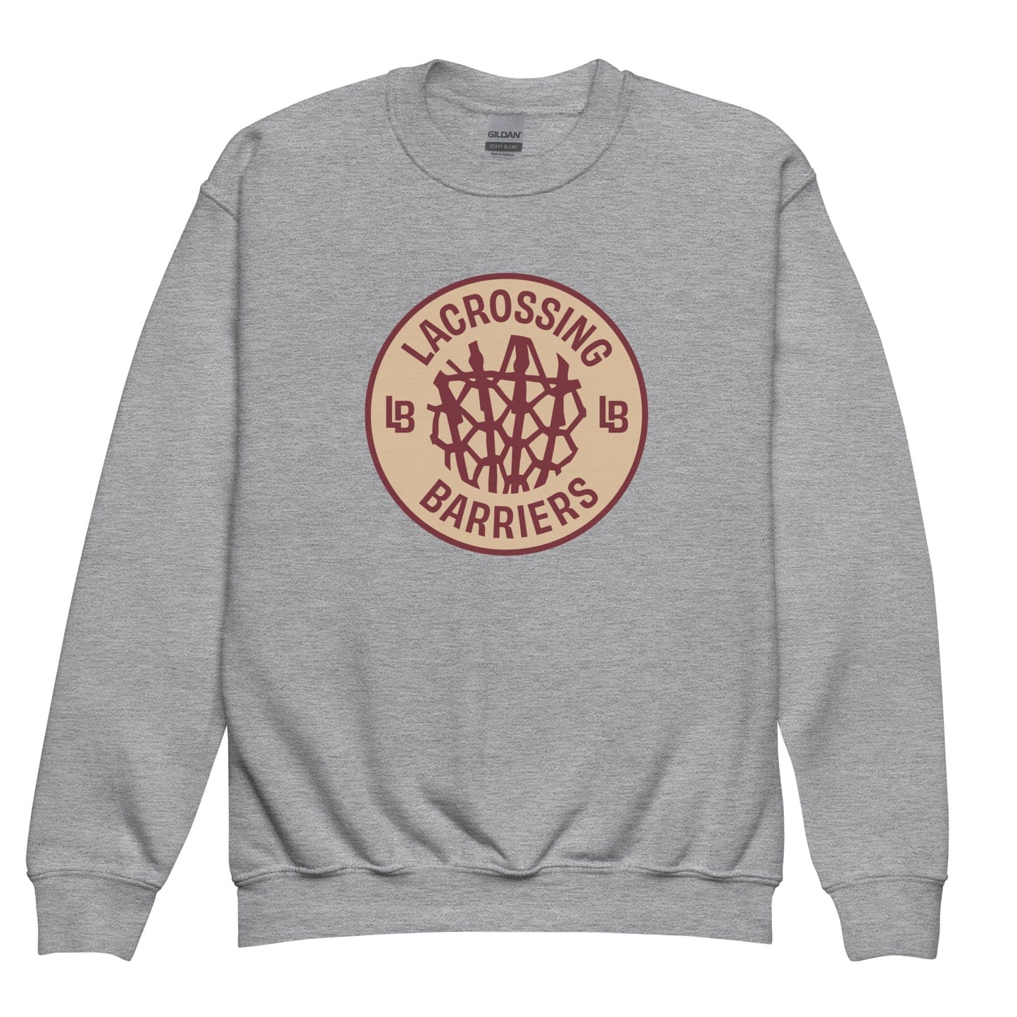 Lacrossing Barriers Youth Crew Neck Sweatshirt Signature Lacrosse