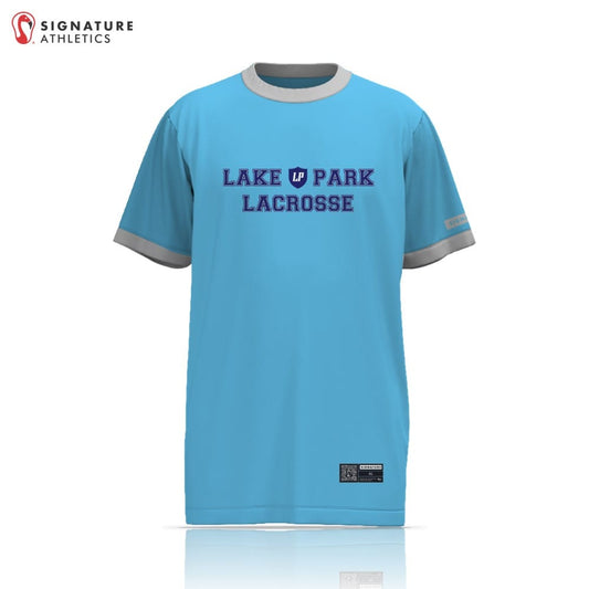 Lake Park High School Men's Player Short Sleeve Tech Tee Blue Signature Lacrosse