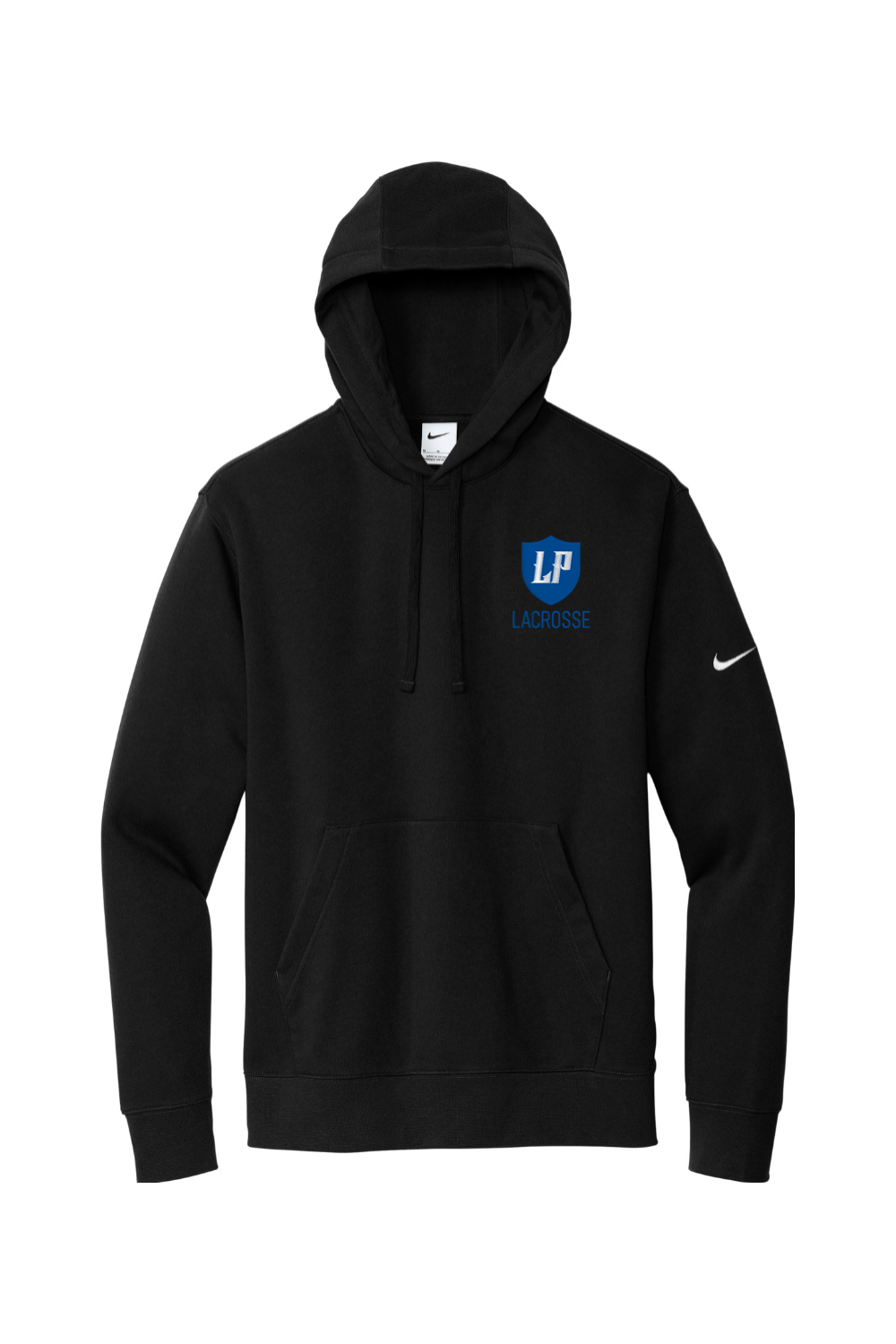 Lake Park Lacrosse Embroidered Nike Club Fleece Sleeve Swoosh Pullover Hoodie Signature Lacrosse