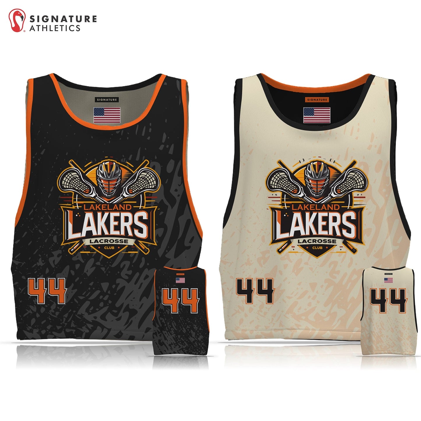 Lakeland Lakers Men's Reversible Game Pinnie: U14 Signature Lacrosse