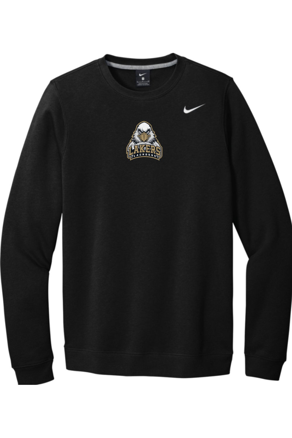 Lakers Lacrosse Embroidered Nike Club Fleece Crew Signature Lacrosse