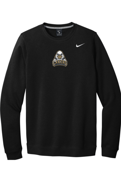 Lakers Lacrosse Embroidered Nike Club Fleece Crew Signature Lacrosse