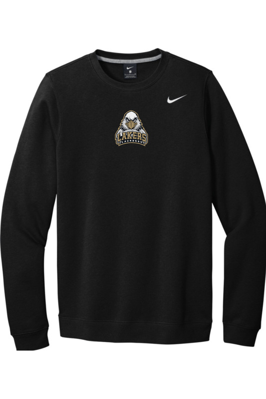 Lakers Lacrosse Embroidered Nike Club Fleece Crew Signature Lacrosse