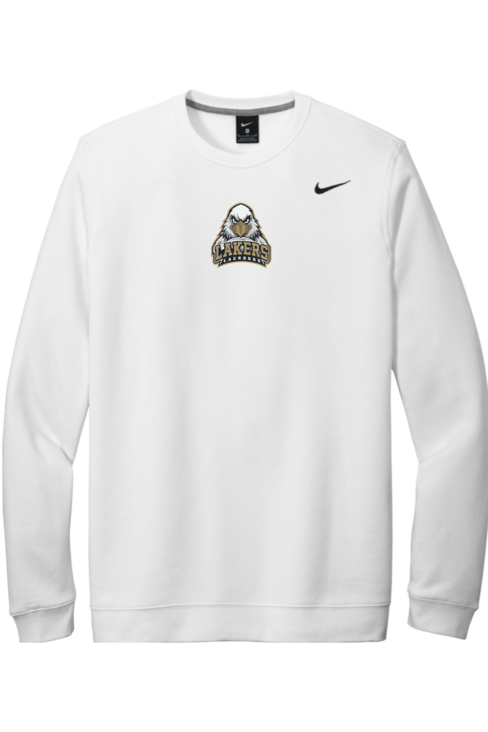 Lakers Lacrosse Embroidered Nike Club Fleece Crew Signature Lacrosse