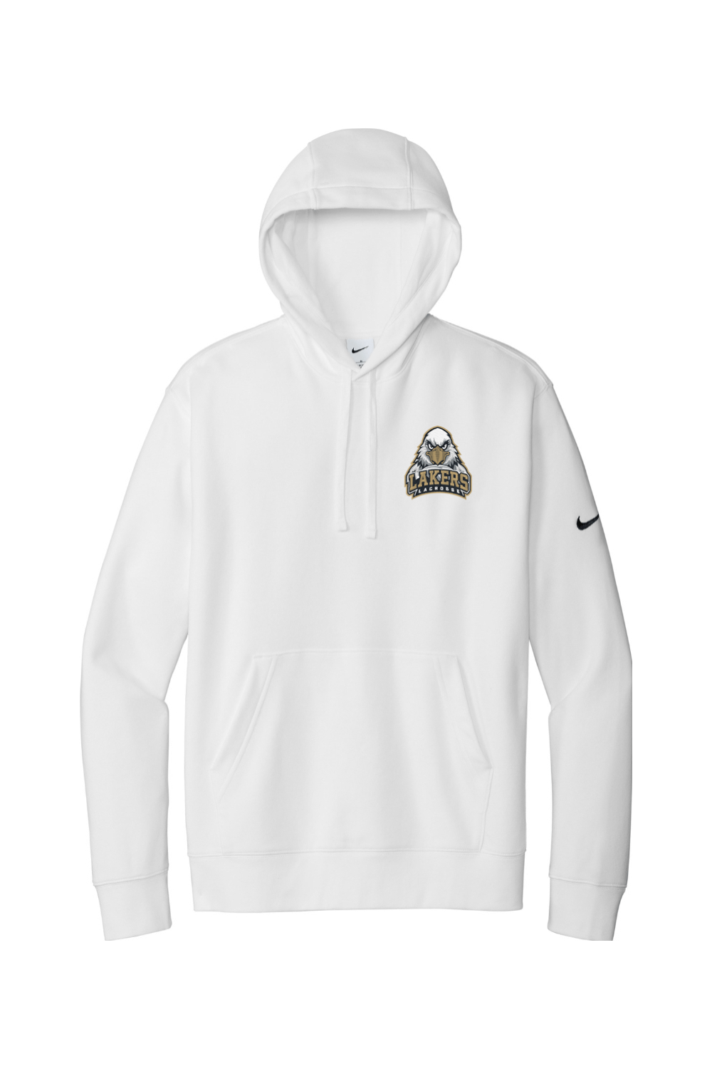 Lakers Lacrosse Embroidered Nike Club Fleece Sleeve Swoosh Pullover Hoodie Signature Lacrosse