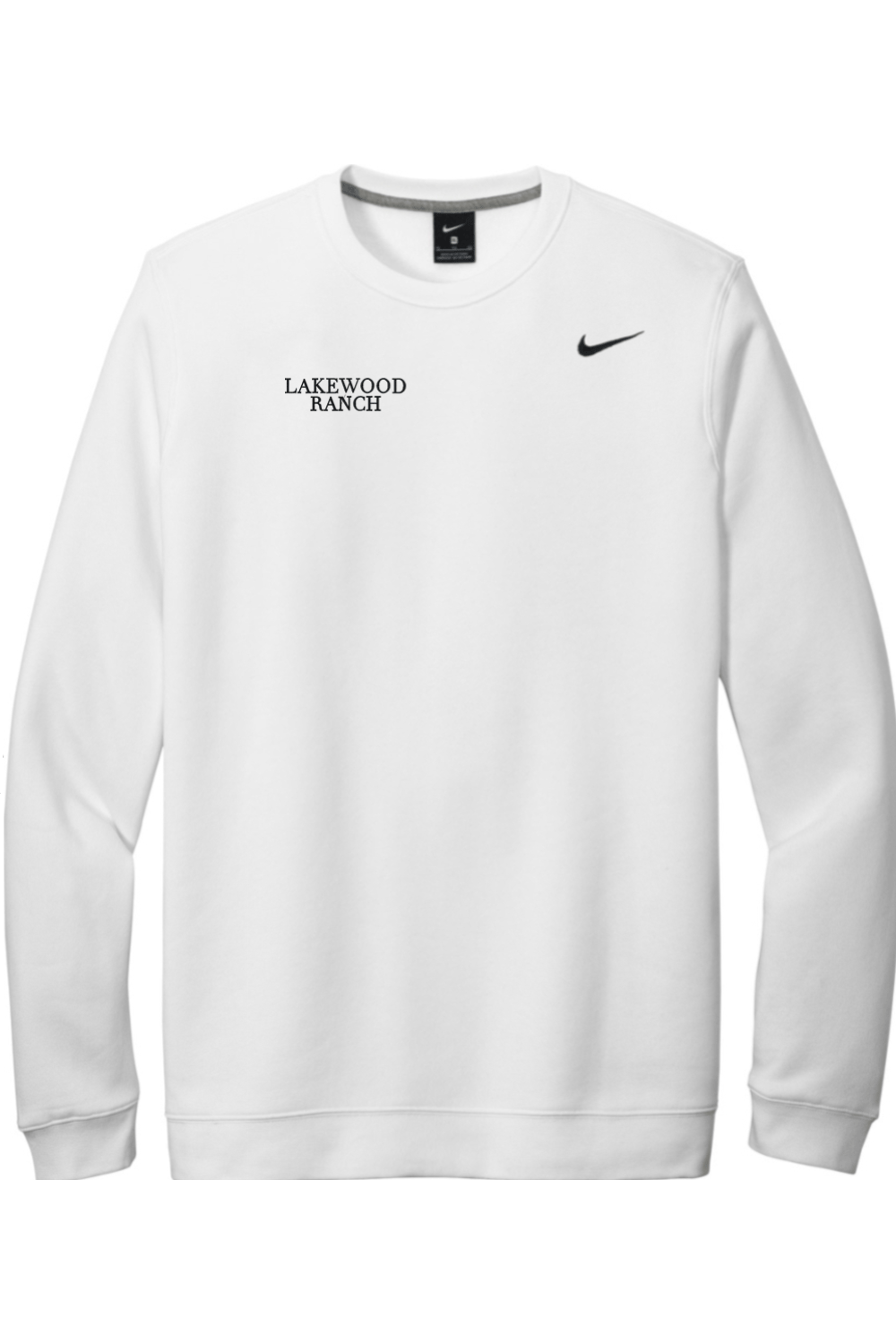 Lakewood Ranch Embroidered Nike Club Fleece Crew Signature Lacrosse