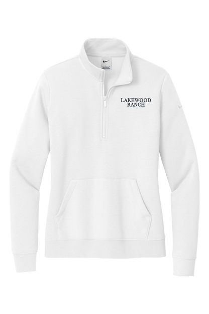 Lakewood Ranch Embroidered Nike Ladies Club Fleece Sleeve Swoosh 1/2-Zip Signature Lacrosse