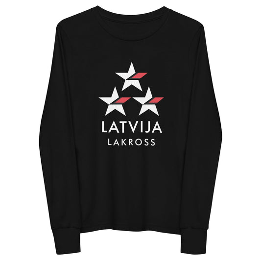 Latvija Lakross Youth Cotton Long Sleeve T-Shirt Signature Lacrosse