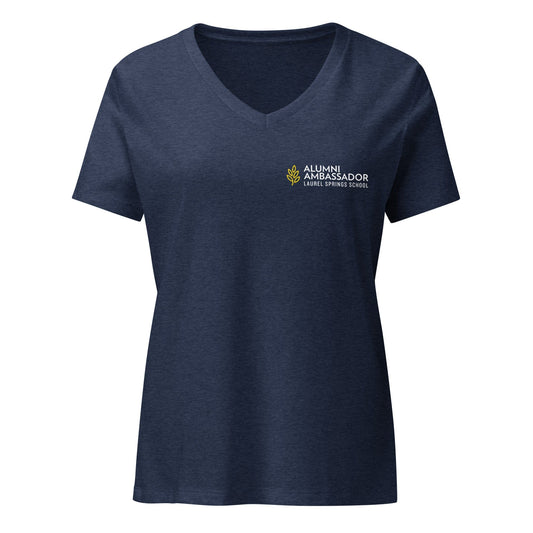 Laurel Spring Alumni Women's Relaxed V-Neck T-Shirt Signature Lacrosse