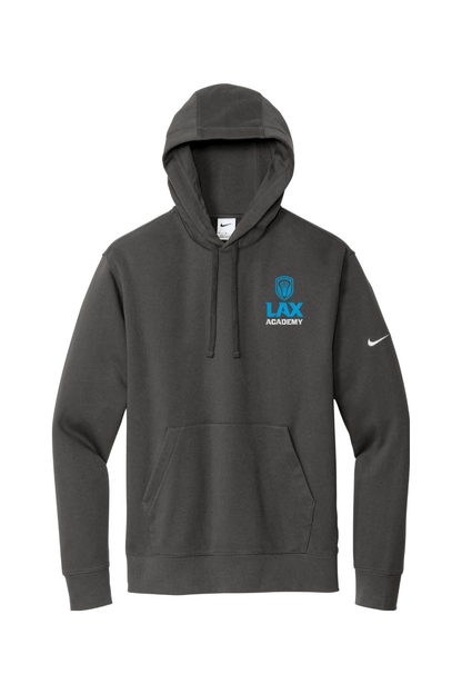 Lax Academy Embroidered Nike Club Fleece Sleeve Swoosh Pullover Hoodie Signature Lacrosse