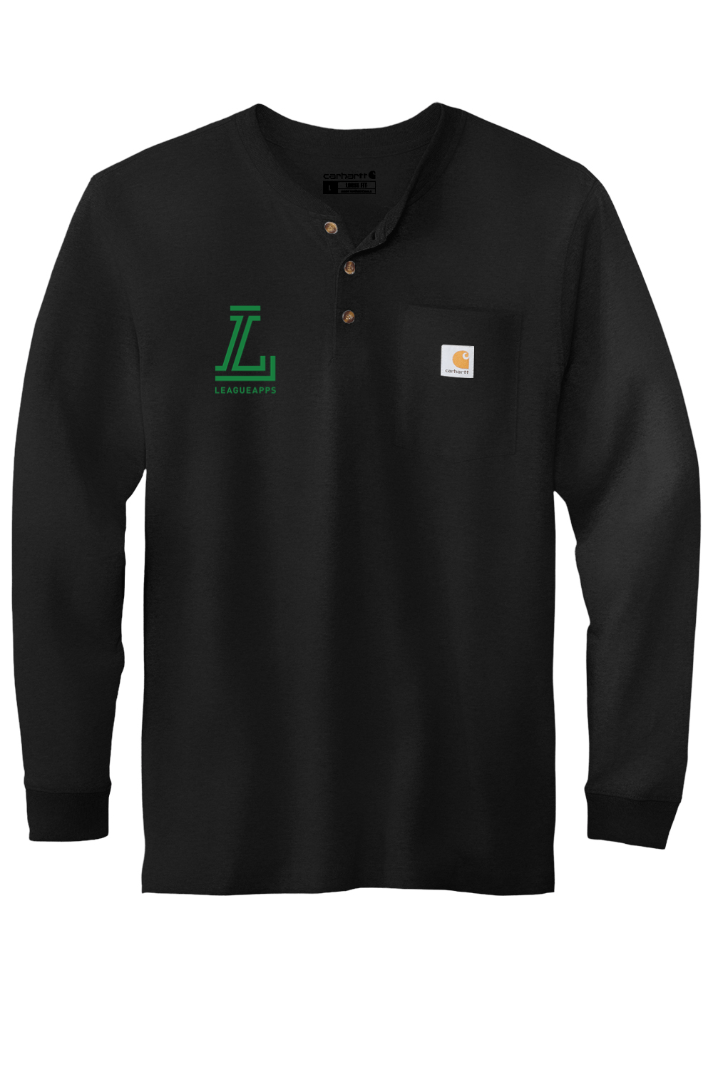 League Apps Men's Carhartt Long Sleeve Henley T-Shirt Signature Lacrosse
