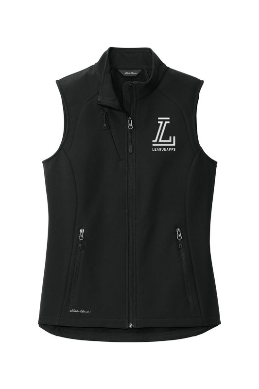 League Apps Women's Embroidered Eddie Bauer Ladies Stretch Soft Shell Vest Signature Lacrosse