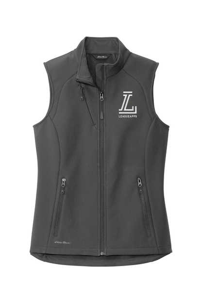 League Apps Women's Embroidered Eddie Bauer Ladies Stretch Soft Shell Vest Signature Lacrosse