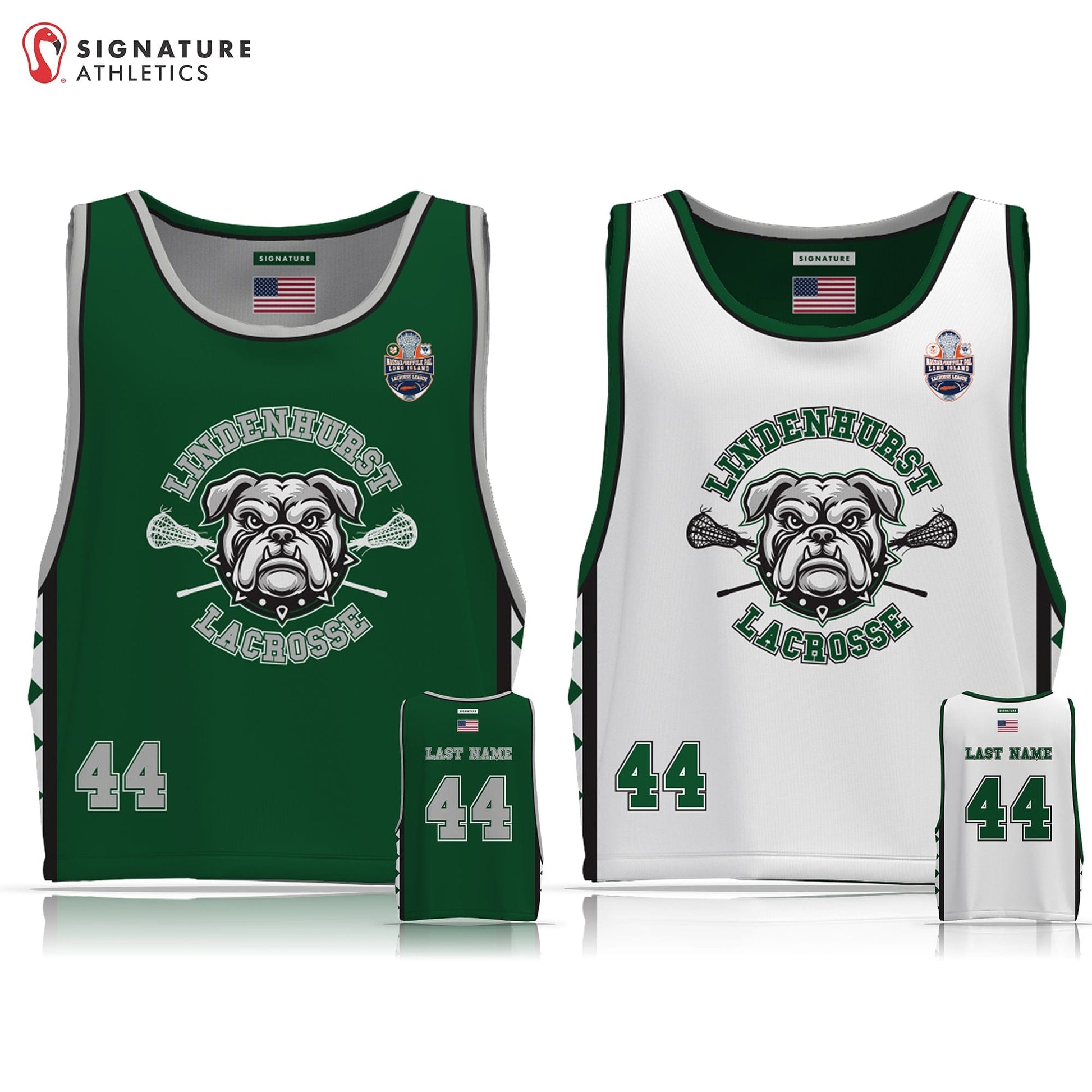 Lindenhurst Lacrosse Men's Reversible Game Pinnie: Grade 3rd-4th Signature Lacrosse