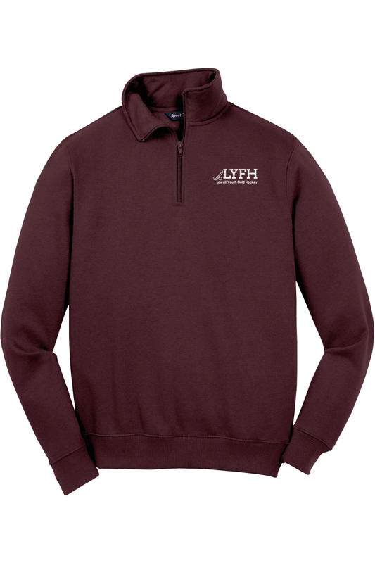 Lowell Field Hockey Adult Embroidered Quarter-Zip Pullover Signature Lacrosse