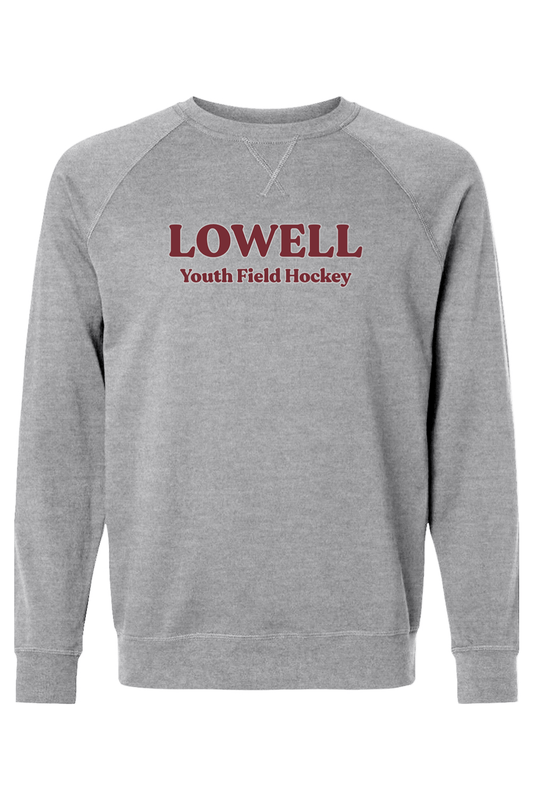 Lowell Field Hockey Adult Heavyweight Raglan Long Sleeve Signature Lacrosse