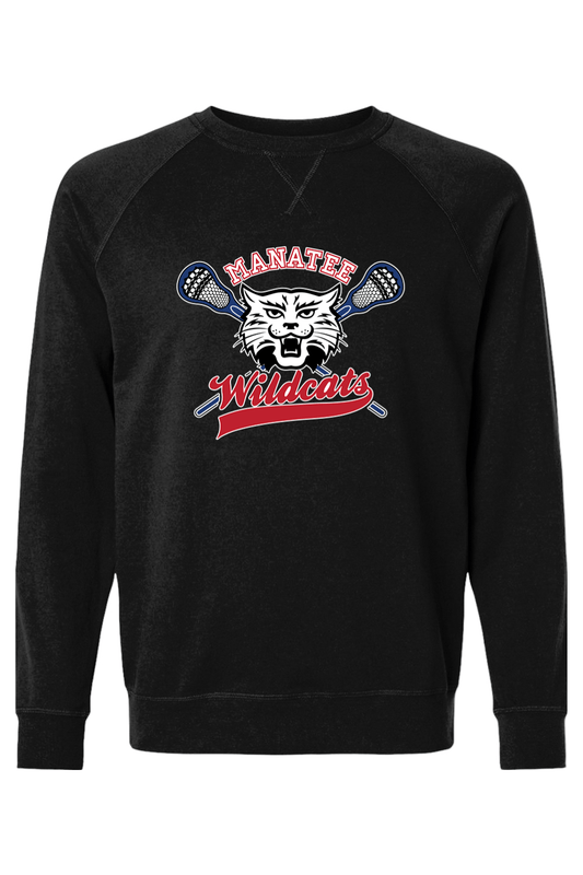 Manatee Wildcats LC Adult Heavyweight Raglan Long Sleeve Signature Lacrosse