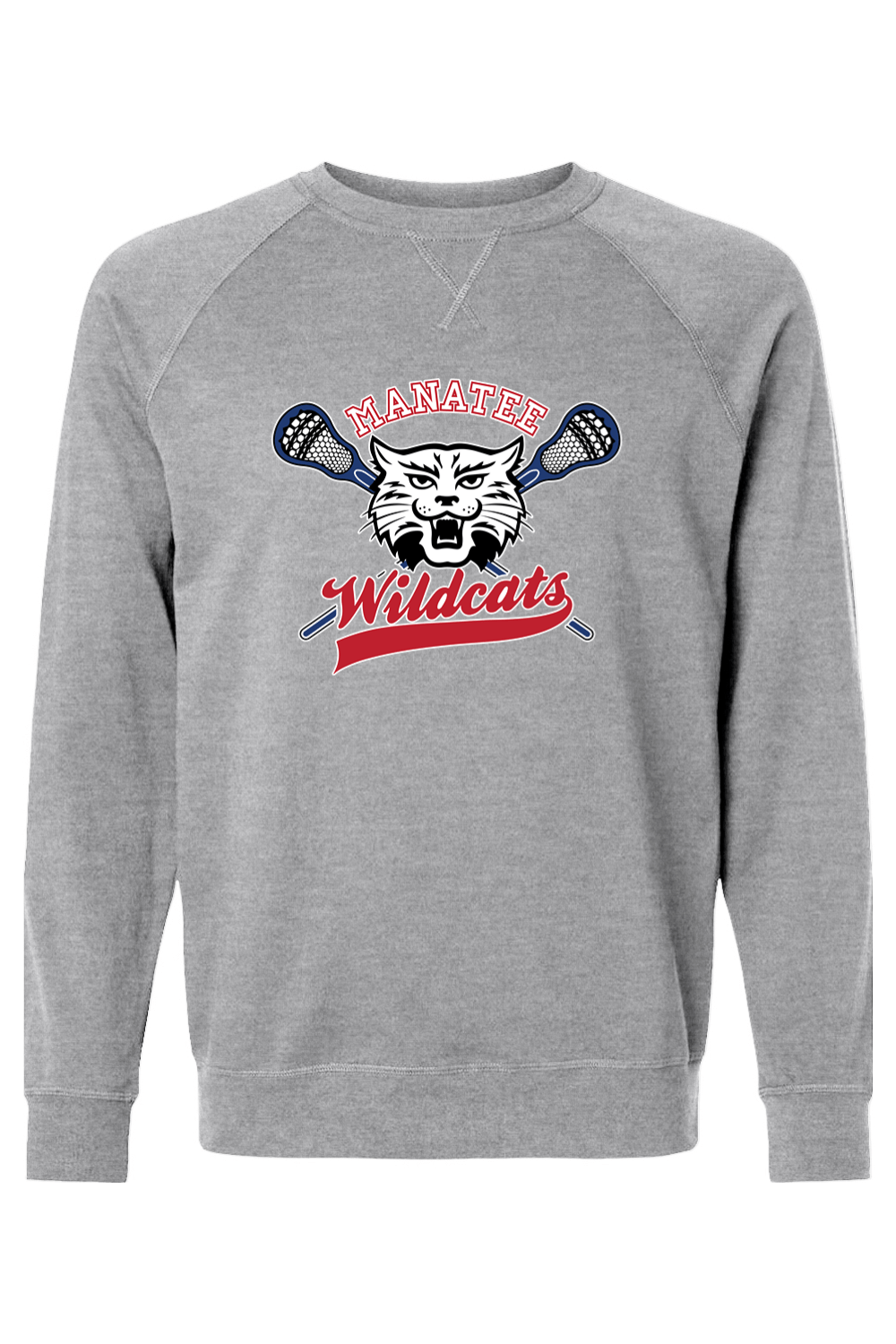 Manatee Wildcats LC Adult Heavyweight Raglan Long Sleeve Signature Lacrosse