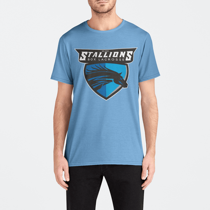 Mass Stallions Box Lacrosse Adult Men's Athletic T-Shirt Signature Lacrosse