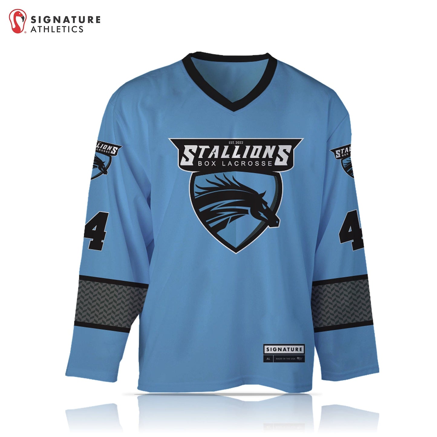 Mass Stallions Box Lacrosse Men's Goalie Box Jersey: Mass Box Signature Lacrosse