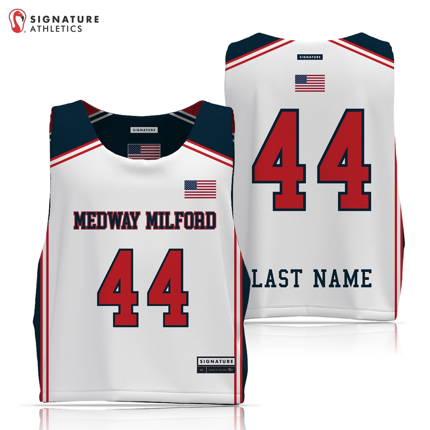 Medway Milford Men's Basic Reversible Game Pinnie Signature Lacrosse