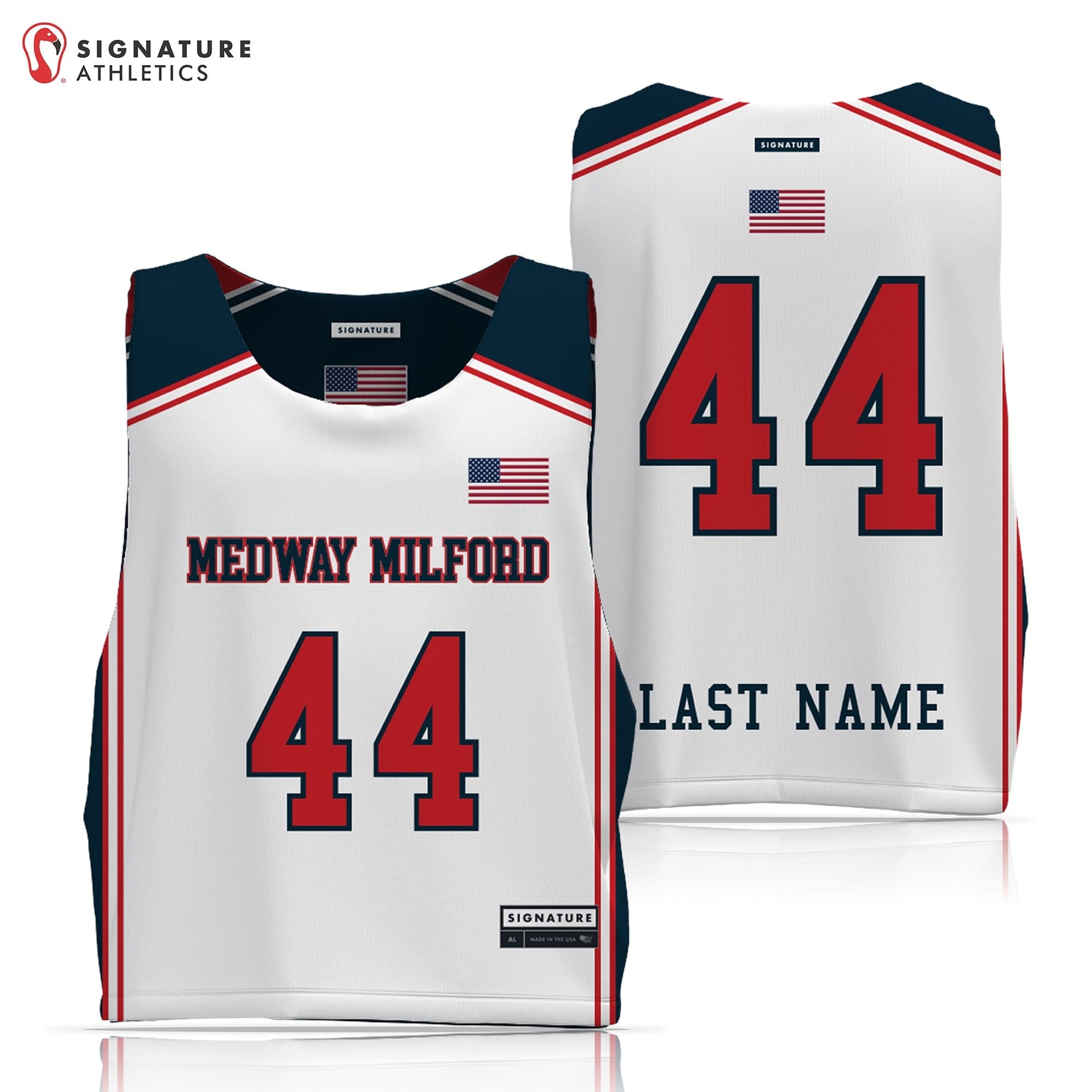 Medway Milford Men's Basic Reversible Game Pinnie Signature Lacrosse