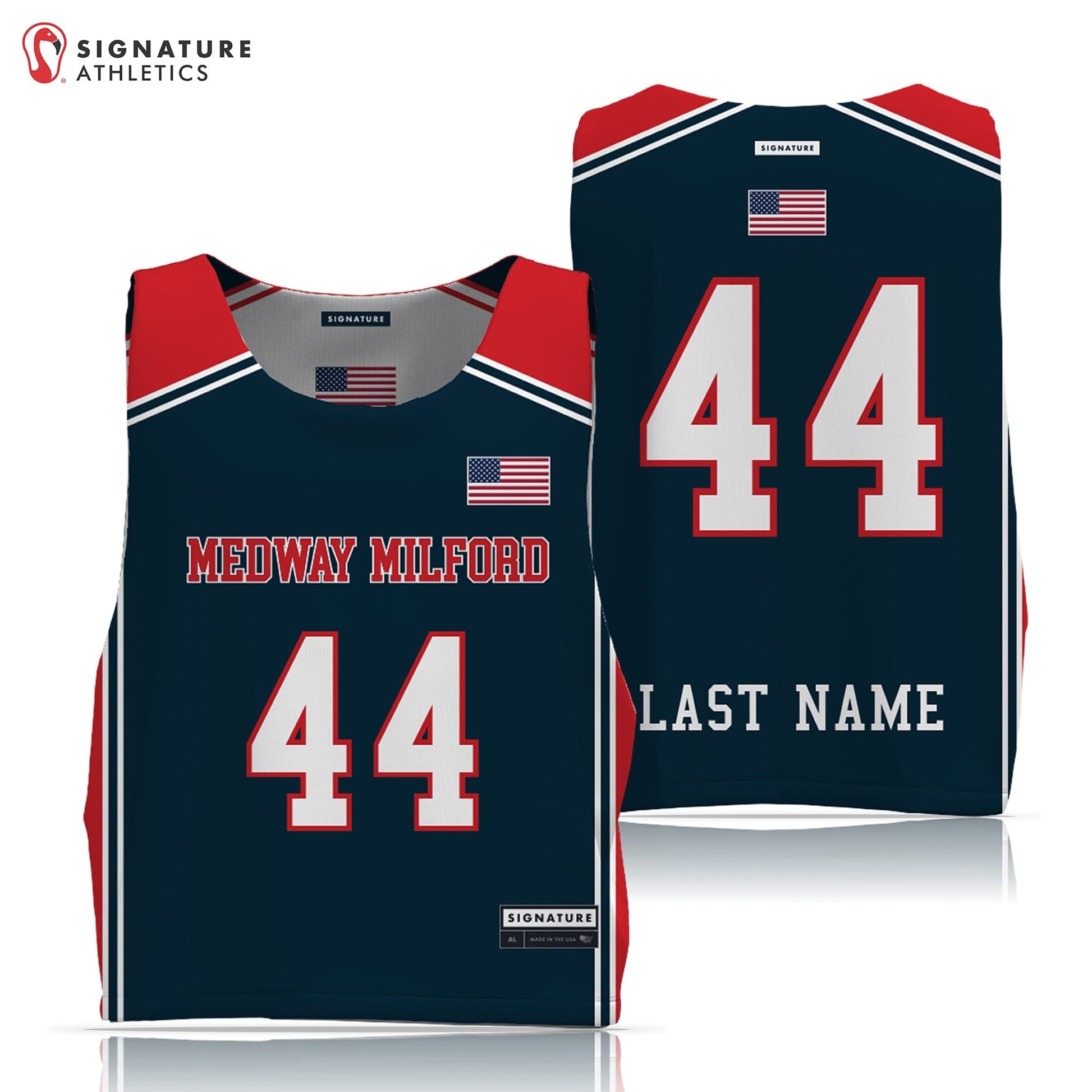 Medway Milford Men's Basic Reversible Game Pinnie Signature Lacrosse