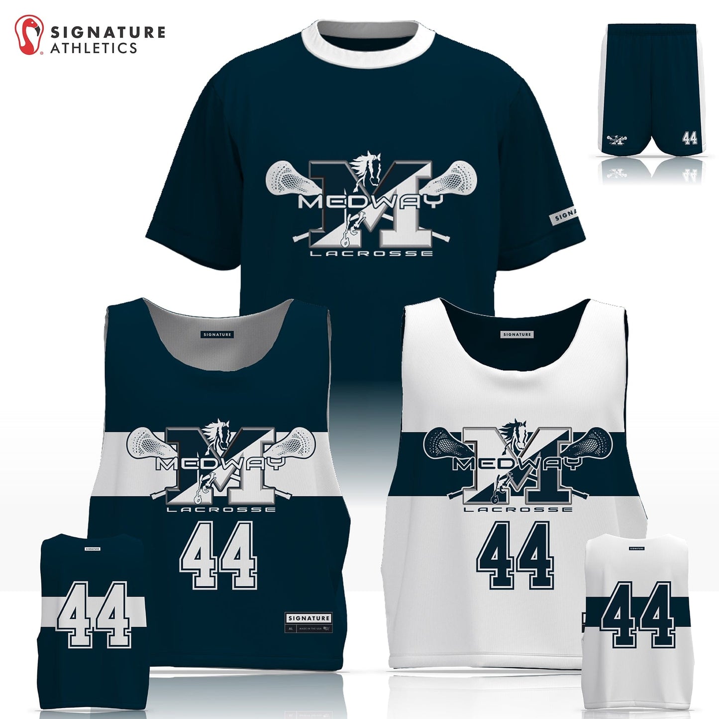 Medway Youth Lacrosse Men's 3 Piece Player Game Package: 3rd-4th Signature Lacrosse