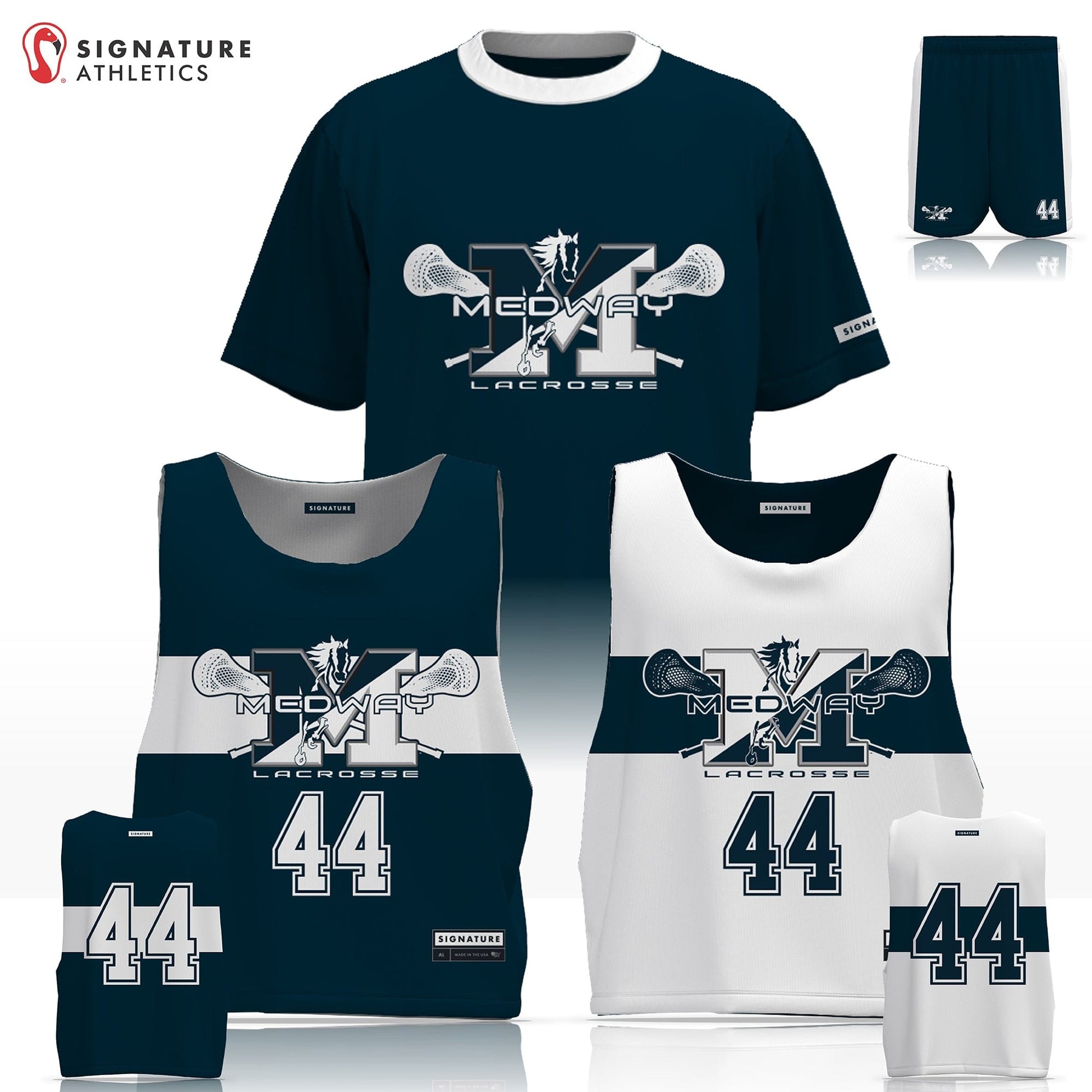 Medway Youth Lacrosse Men's 3 Piece Player Game Package: 5th-6h Signature Lacrosse