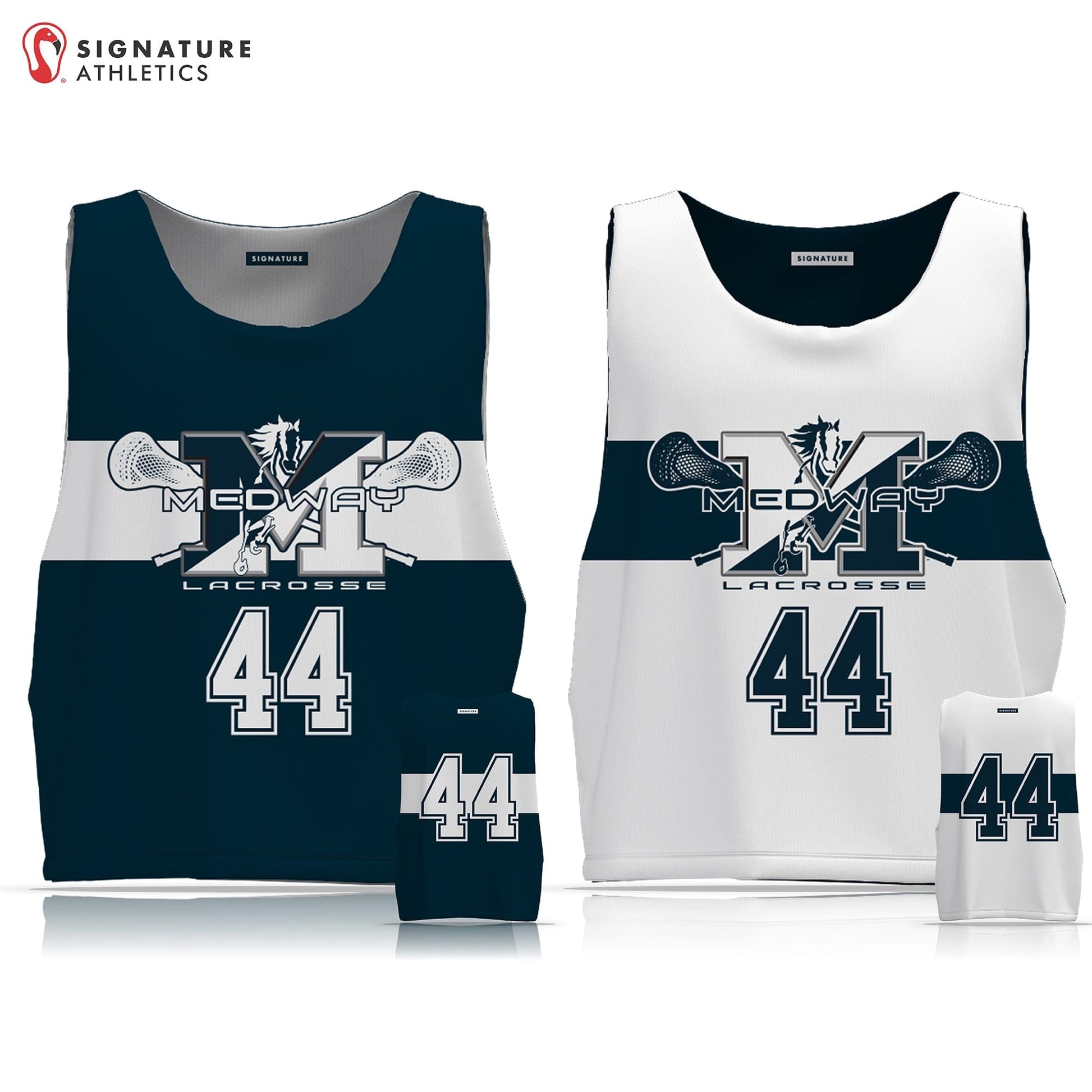 Medway Youth Lacrosse Men's Player Reversible Game Pinnie Signature Lacrosse