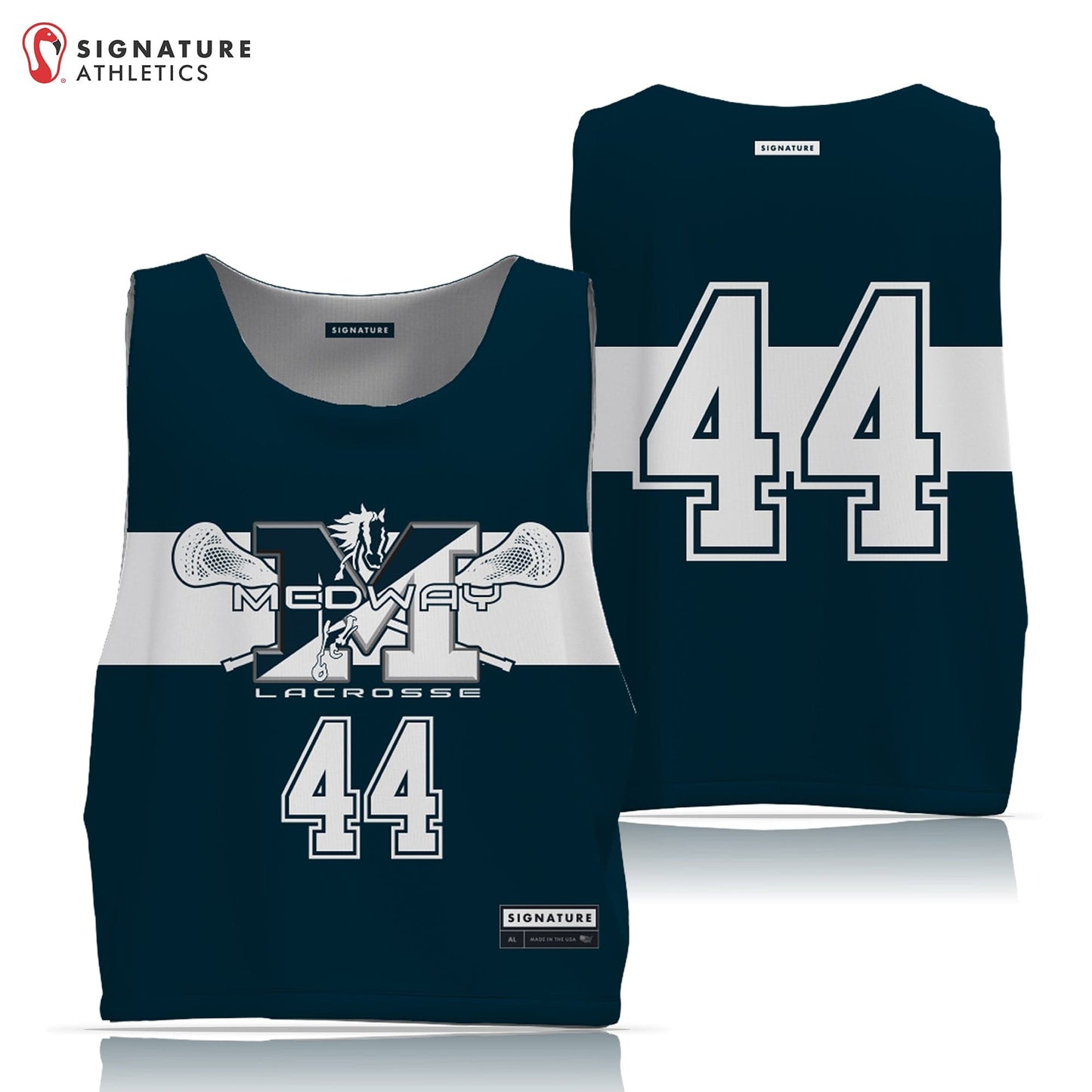 Medway Youth Lacrosse Men's Player Reversible Game Pinnie Signature Lacrosse