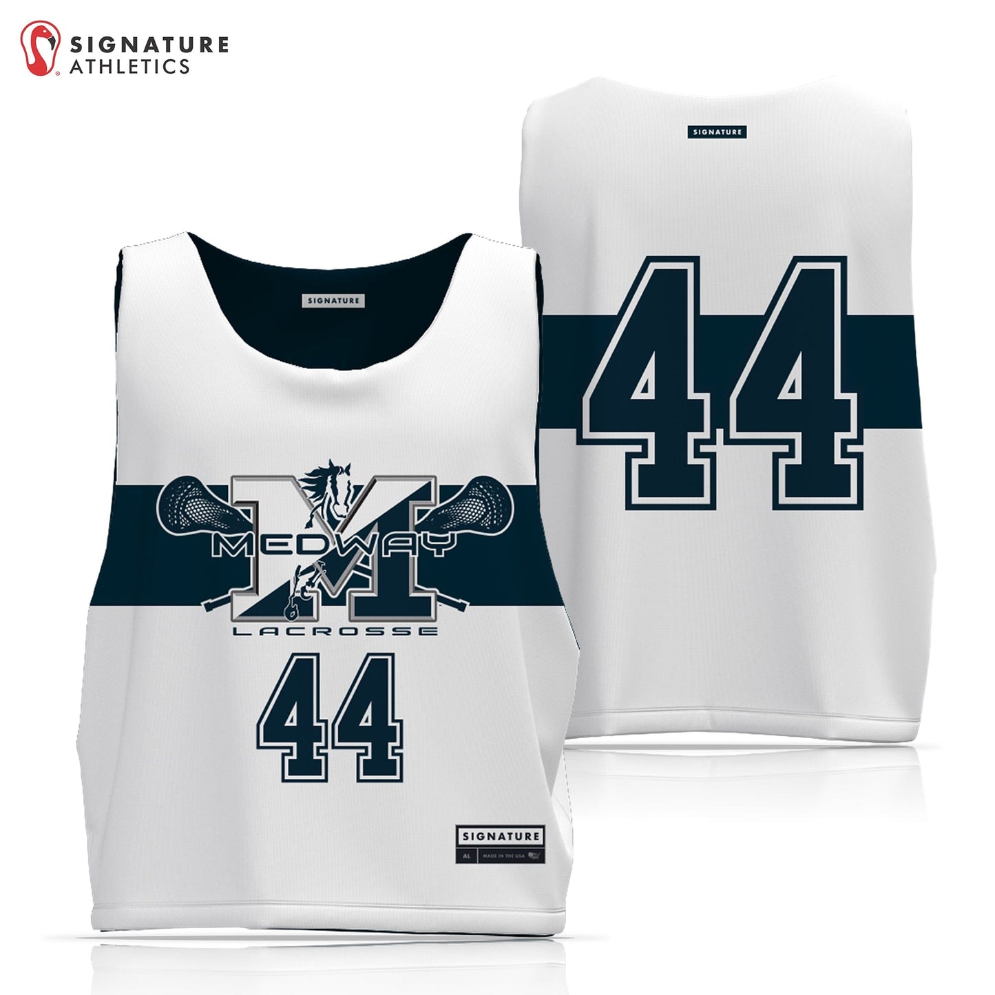 Medway Youth Lacrosse Men's Player Reversible Game Pinnie Signature Lacrosse