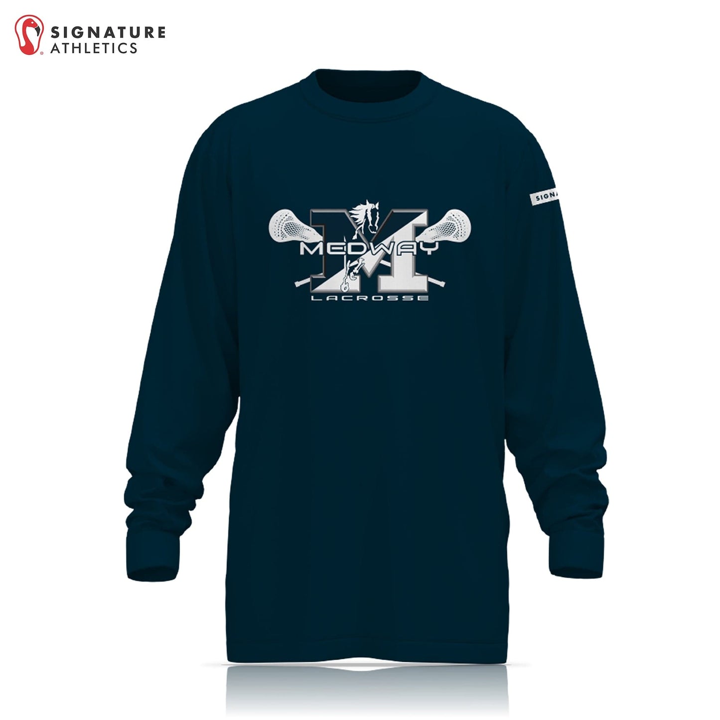 Medway Youth Lacrosse Player Dark Long Sleeve Shooting Shirt Signature Lacrosse