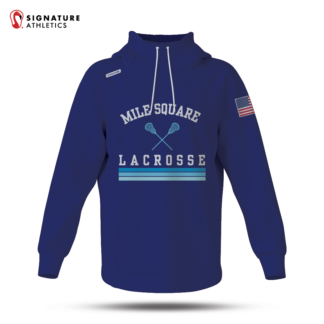 Mile Square Lacrosse Blue Coach Pro Dye Sub Scuba Hoodie Signature Lacrosse