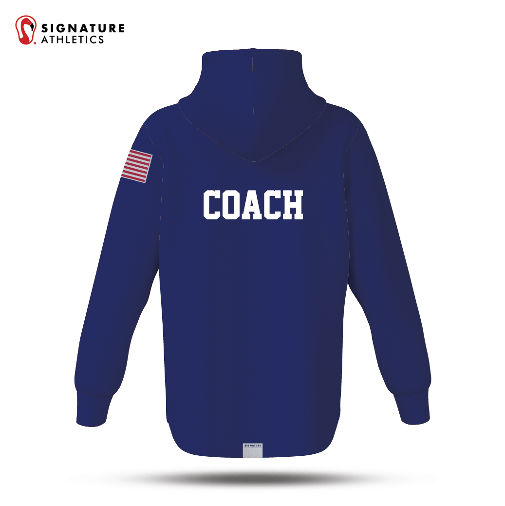 Mile Square Lacrosse Blue Coach Pro Dye Sub Scuba Hoodie Signature Lacrosse