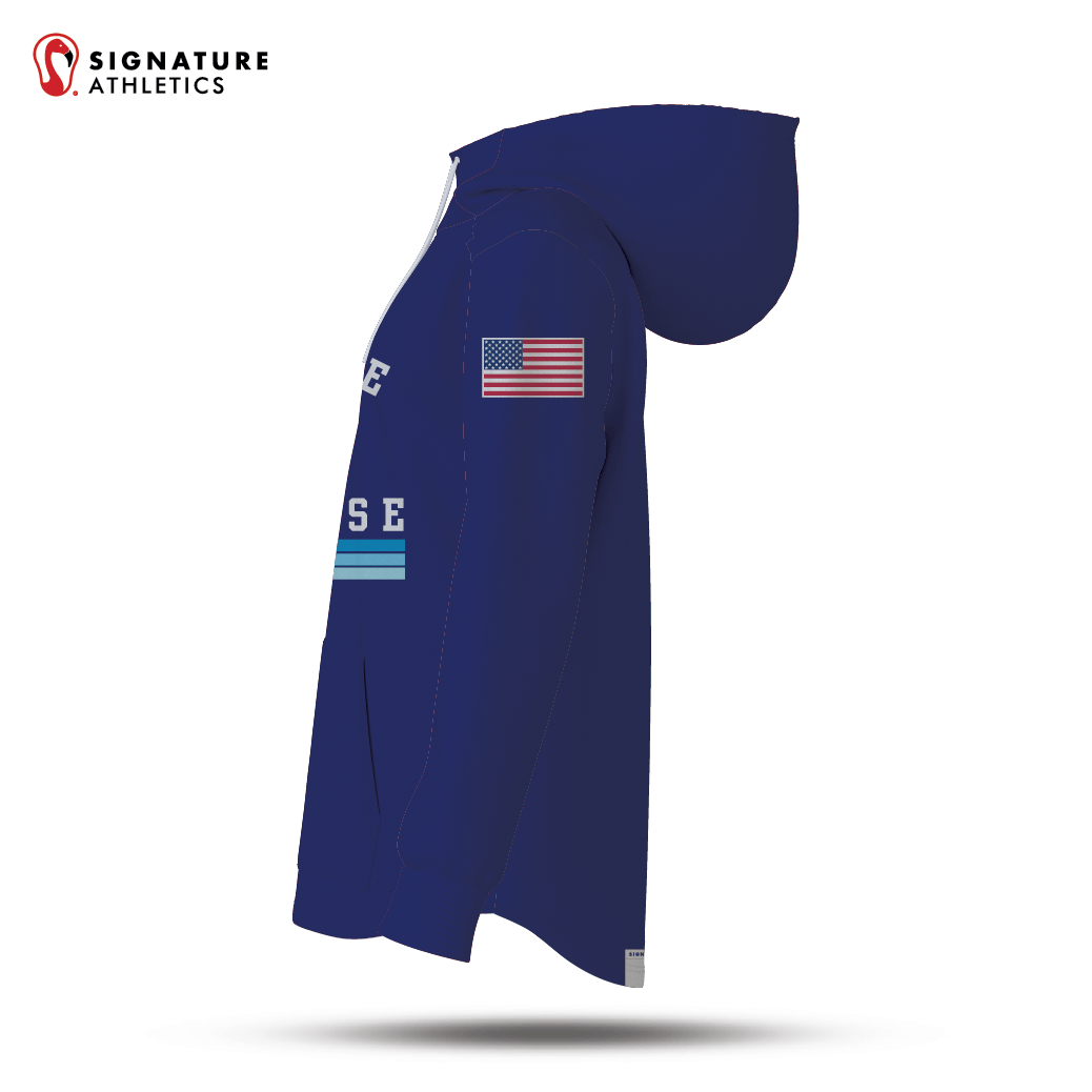 Mile Square Lacrosse Blue Coach Pro Dye Sub Scuba Hoodie Signature Lacrosse