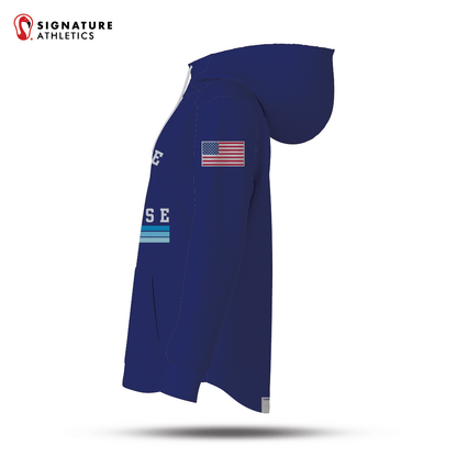 Mile Square Lacrosse Blue Coach Pro Dye Sub Scuba Hoodie Signature Lacrosse