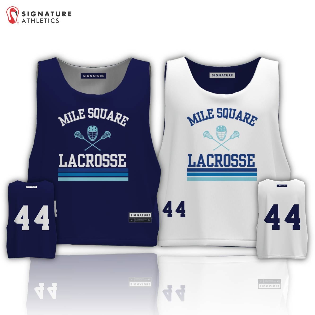 Mile Square Lacrosse Men's Basic Tournament Pinnie Custom: Mile Square Lacrosse Signature Lacrosse