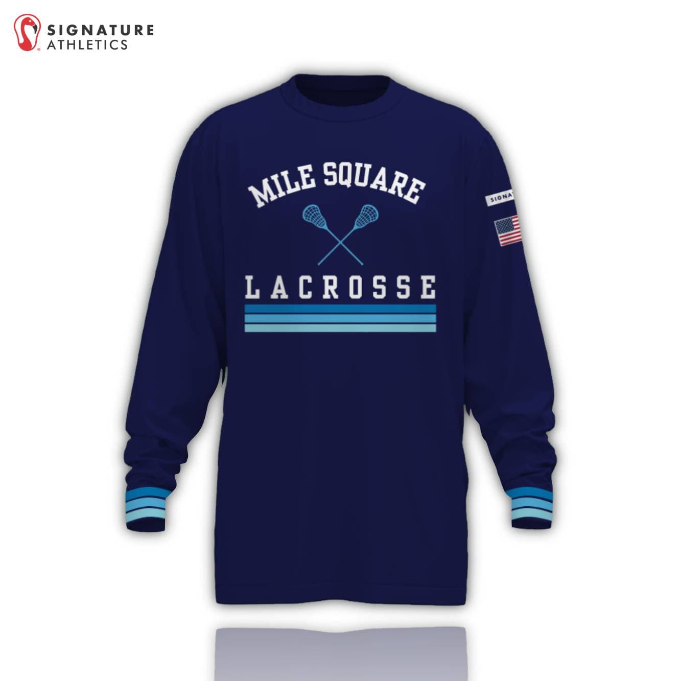Mile Square Lacrosse Men's Coach Long Sleeve Tech Tee Dark Signature Lacrosse