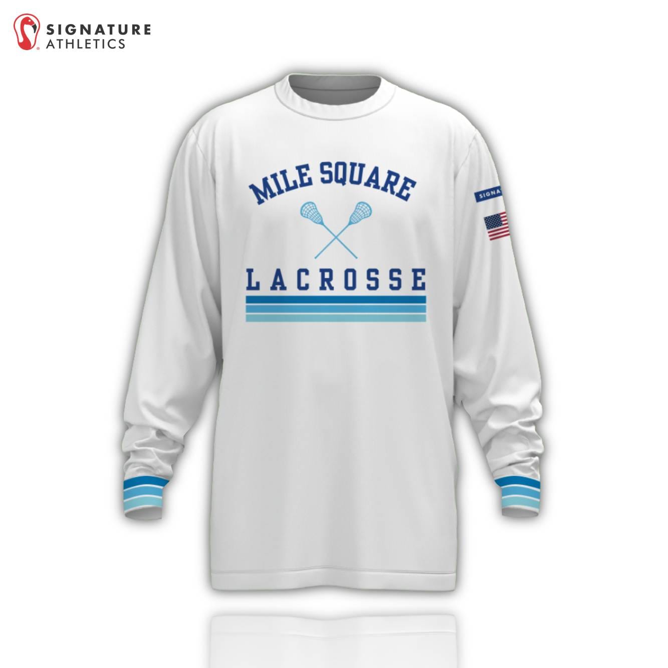 Mile Square Lacrosse Men's Coach Long Sleeve Tech Tee Light Signature Lacrosse