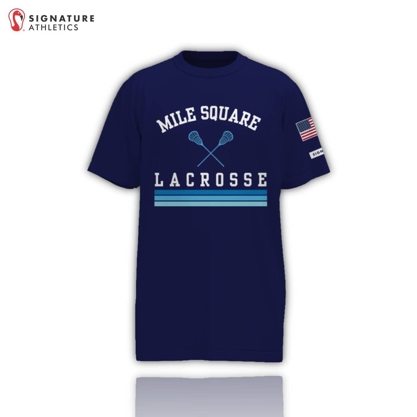 Mile Square Lacrosse Men's Coach Short Sleeve Tech Tee Dark Signature Lacrosse