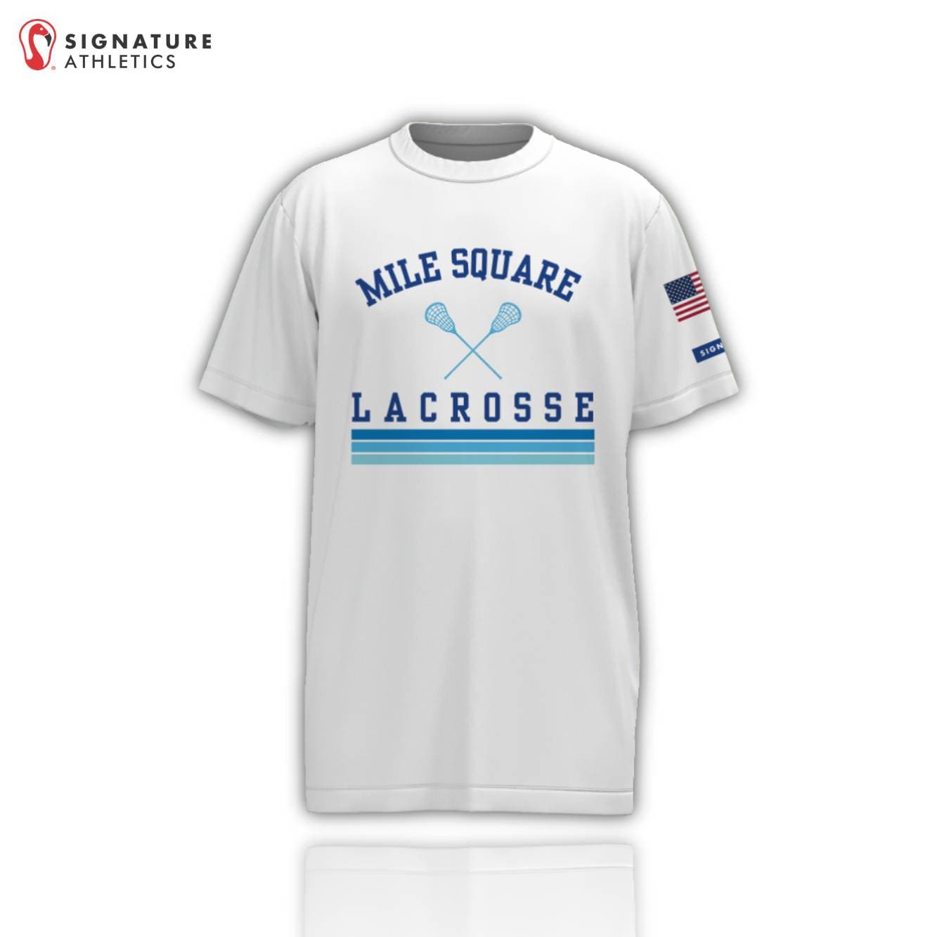 Mile Square Lacrosse Men's Coach Short Sleeve Tech Tee Light Signature Lacrosse